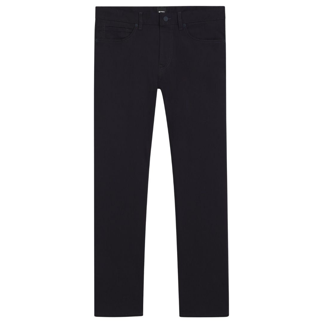 Boss Black Delaware slim-fit trousers in fade-resistant twill - Dk Blue