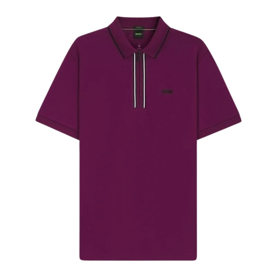 BOSS Green Philix Slim Fit Stretch-Cotton Polo – Pink