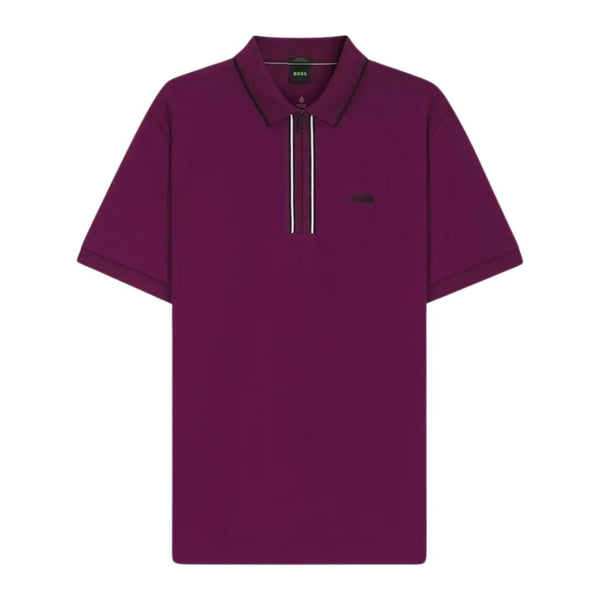 BOSS Green Philix Slim Fit Stretch-Cotton Polo – Pink