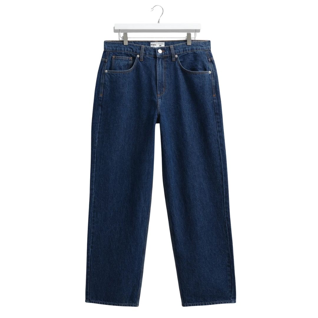 Wax London Felix Loose Fit Jean Vintage Denim 90s Wash - Blue