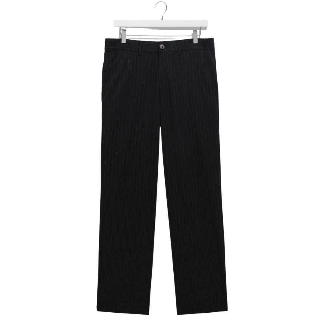 Wax London Bayham Trouser Wool Blend Pinstripe - Navy
