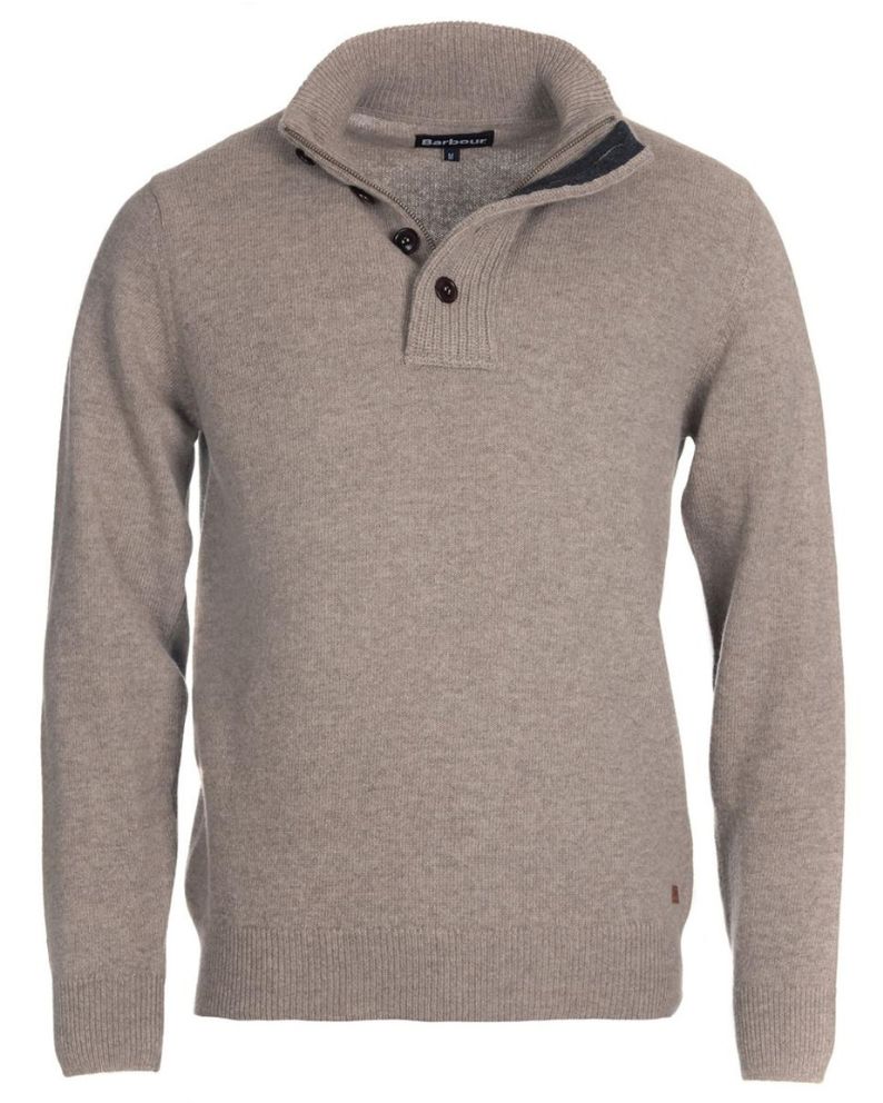 Barbour Essential Patch Half Zip Knitted Jumper - STONE