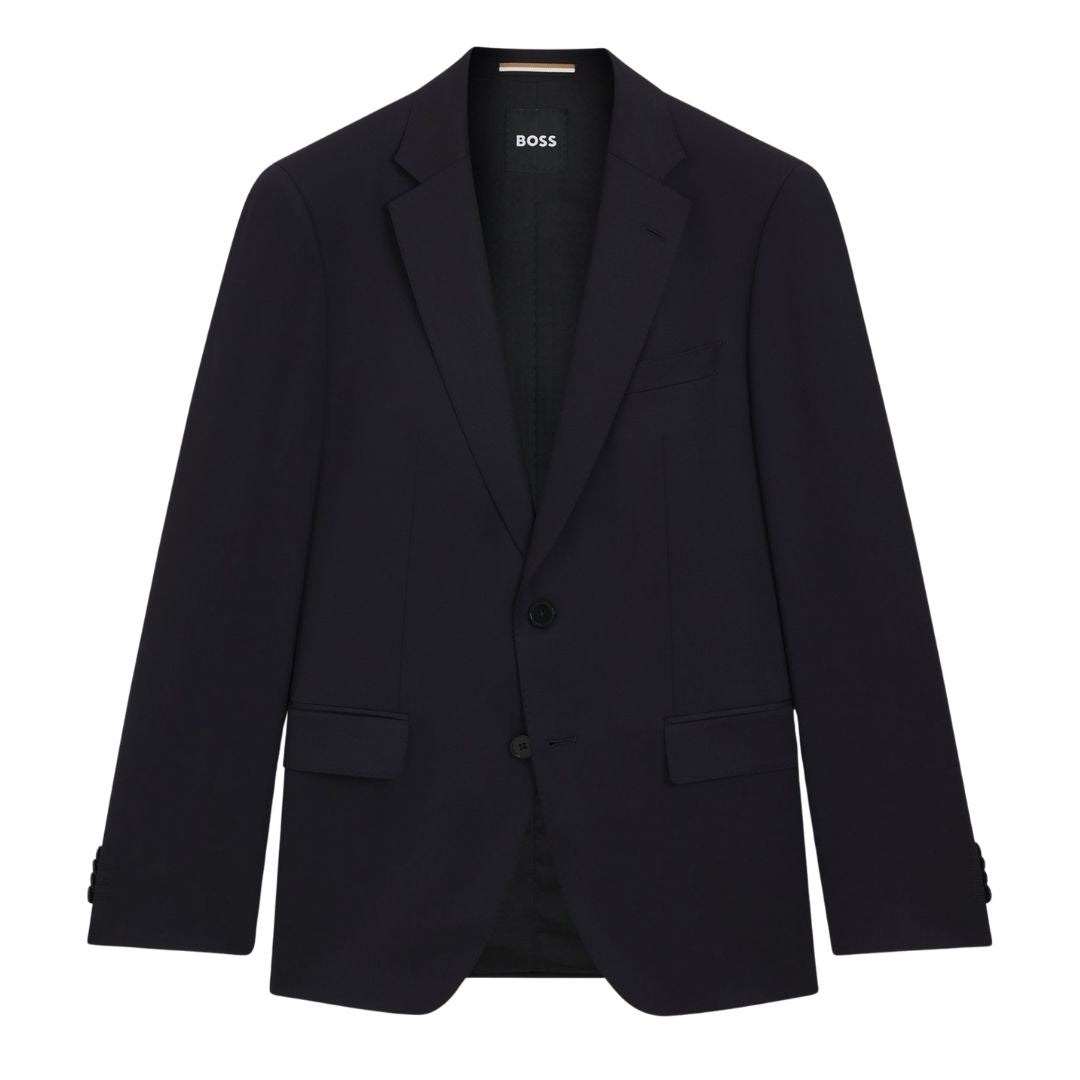 Boss Slim-fit suit jacket in virgin-wool serge - Blue