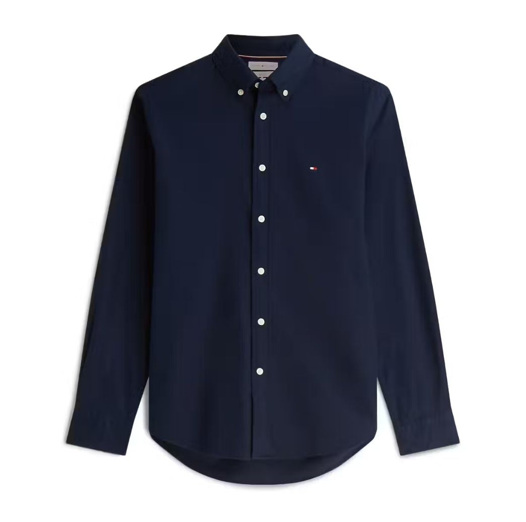 Tommy Hilfiger Flex Flannel Solid RF Shirt - Navy