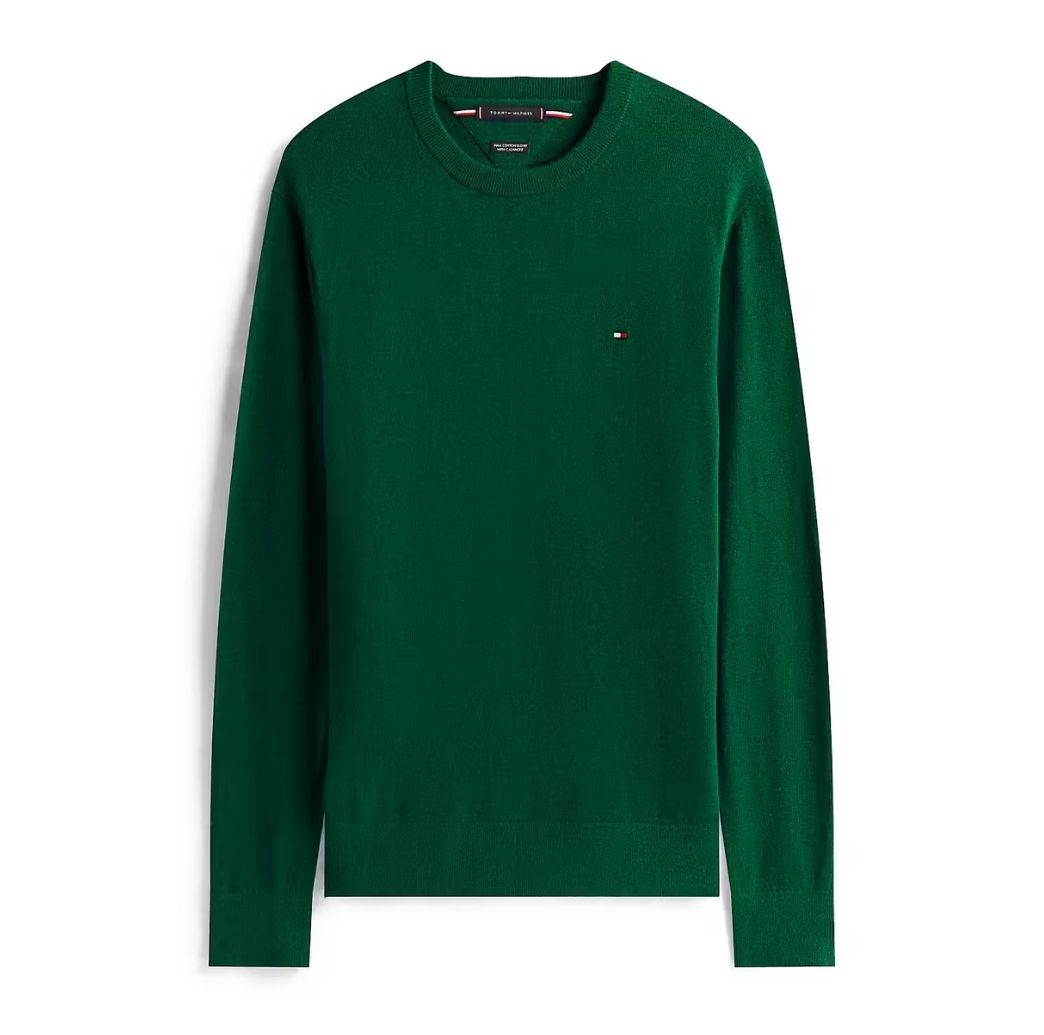 Tommy Hilfiger Pima Organic Cotton Cashmere Crew Neck - Green