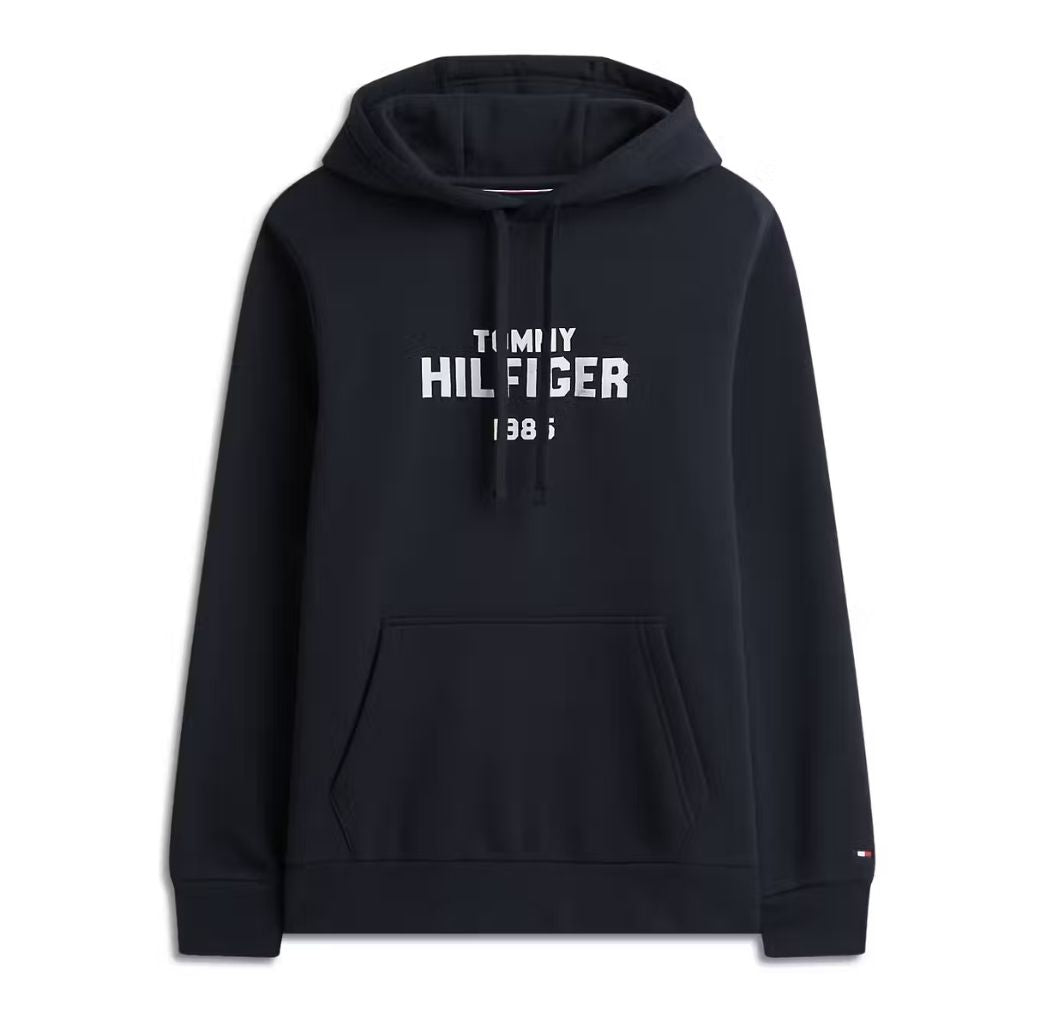 Tommy Hilfiger 'Hilfiger' Stack Regular Fleece Hoodie - Navy
