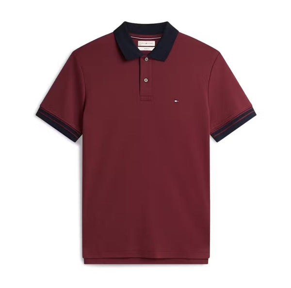 Tommy Hilfiger Interlock Placket Detail Regular Polo - Burgundy