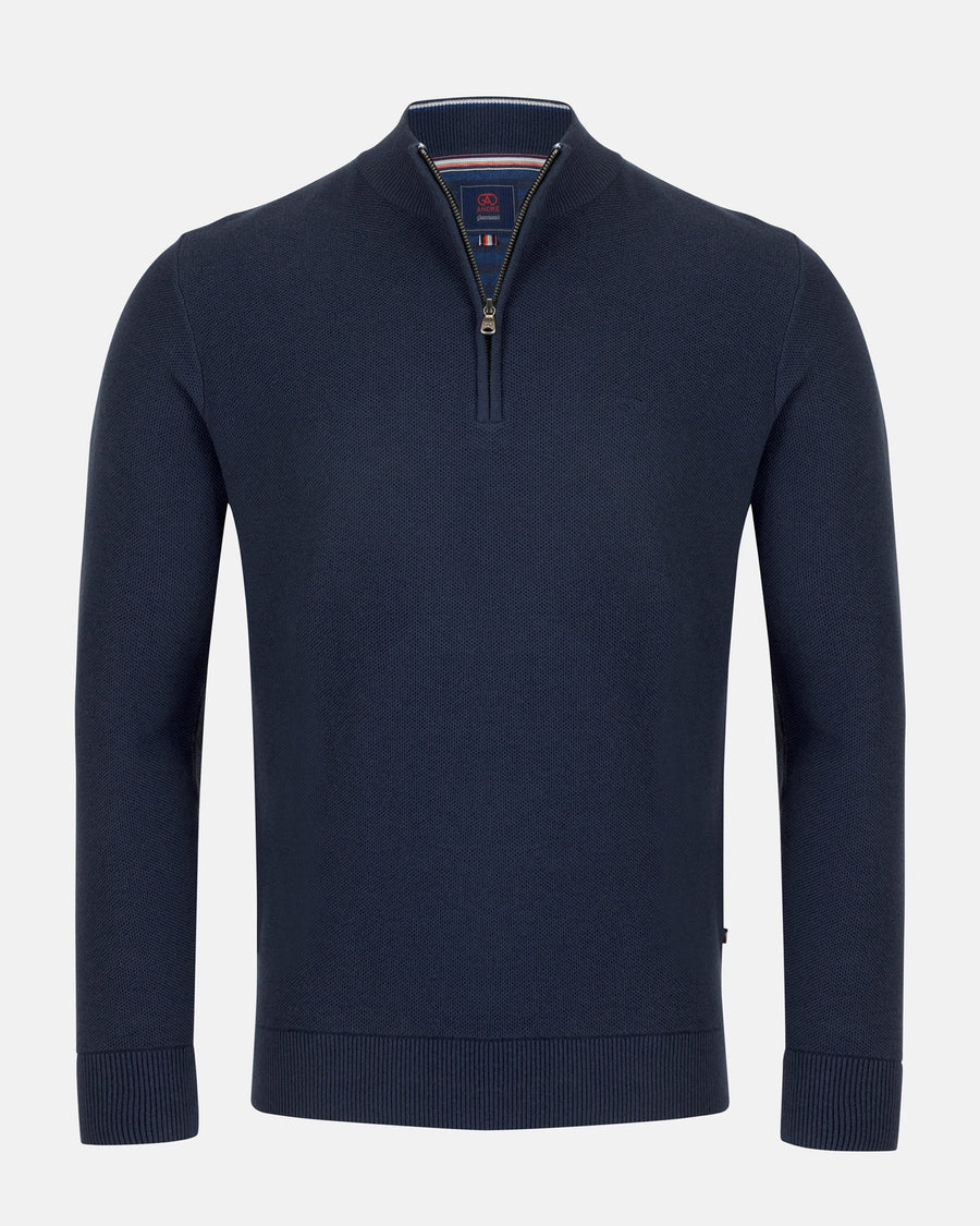 Andre Madrid Quarter Zip Knit - Navy