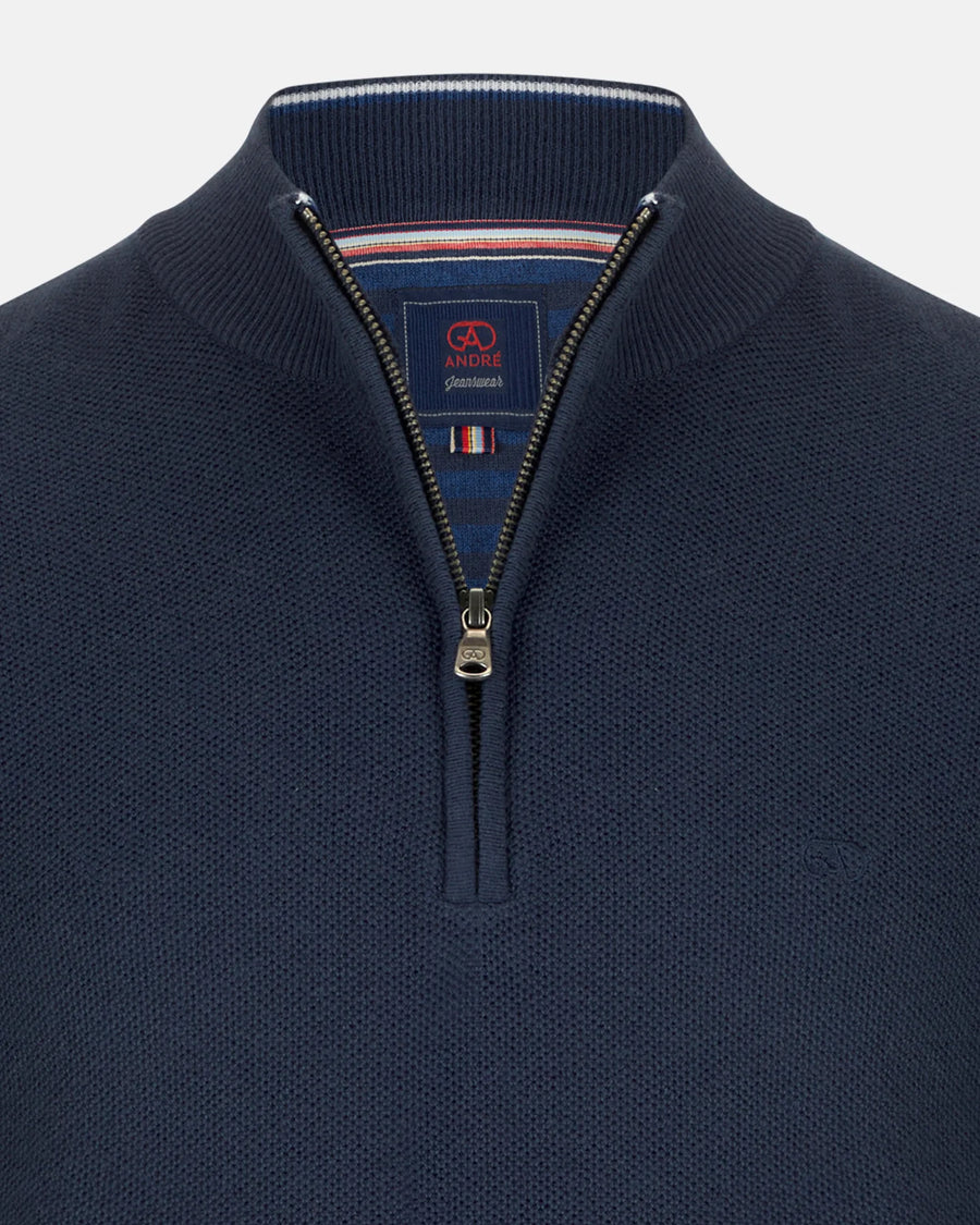 Andre Madrid Quarter Zip Knit - Navy