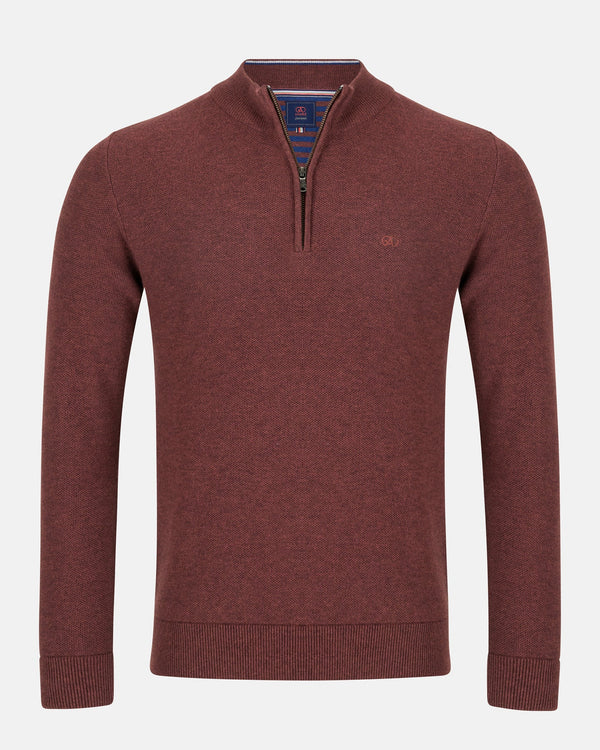 Andre Madrid 1/4 Zip Knit - Russet