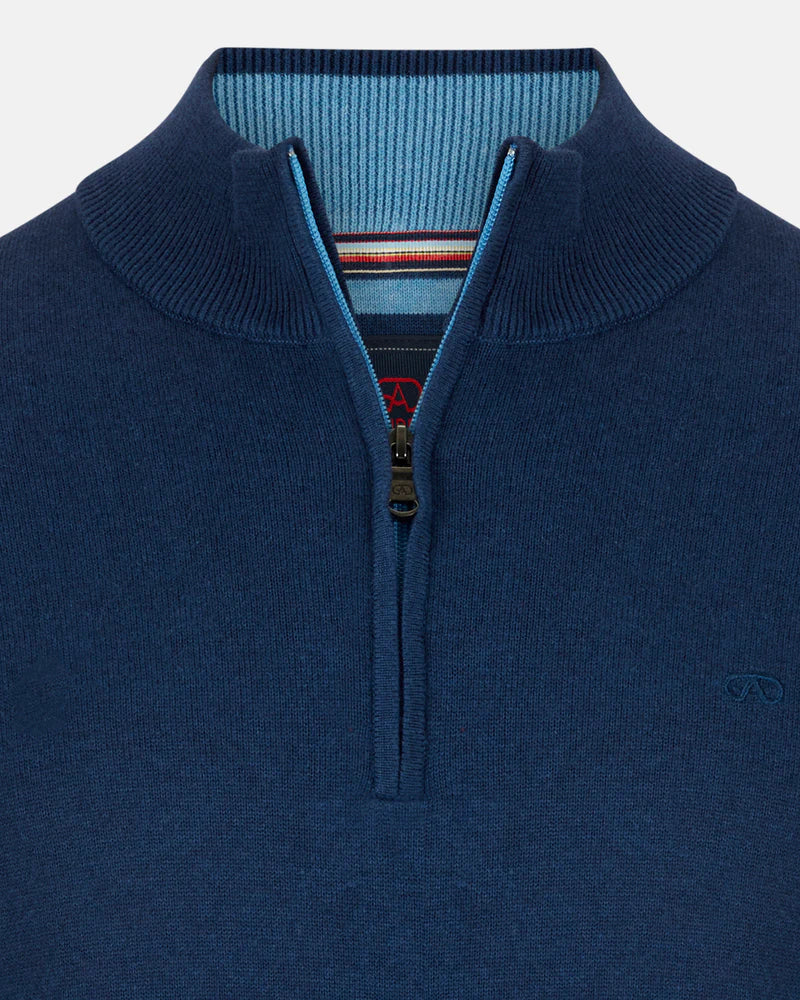 Andre Tory Zip Neck Knit - INK