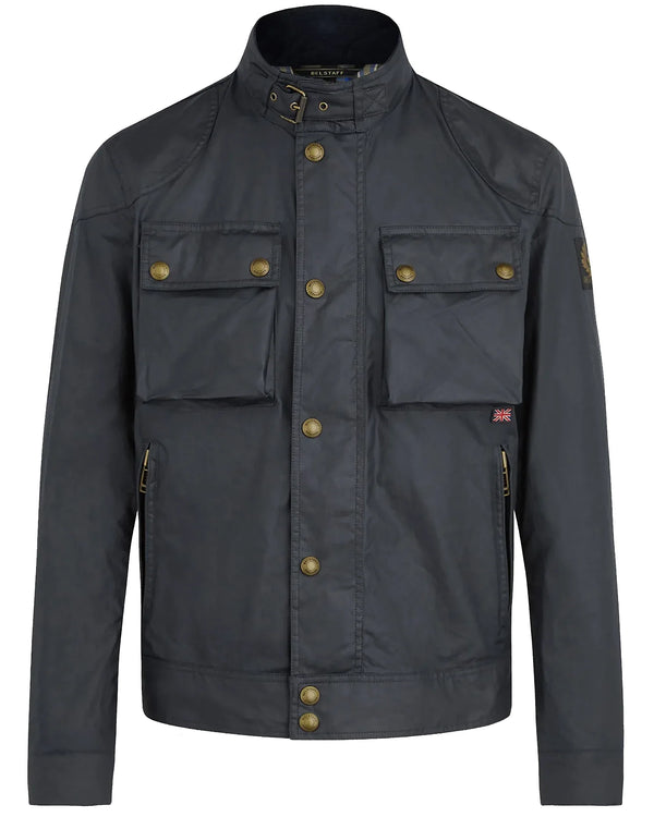 Belstaff Racemaster Jacket in Waxed Cotton Navy Galvin for Men