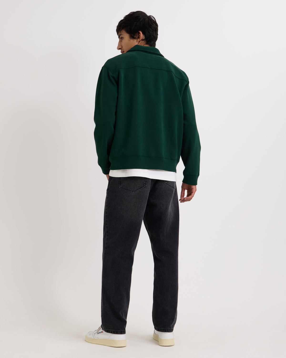 Wax London Reeve Quarter Zip Sweatshirt Dry Cotton Loopback  - Green