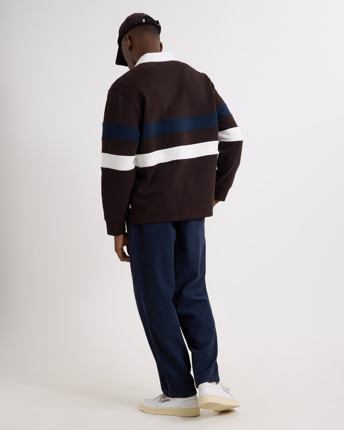 Wax London Rowhill Rugby Mirror Stripe - Brown/Navy