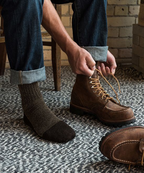 Red Wing Deep Toe-Capped Wool Socks 97643 - Olive