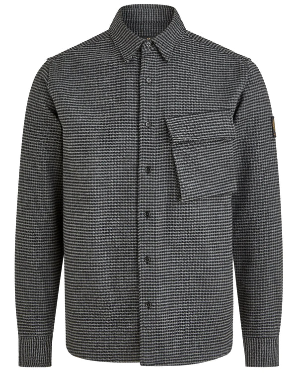 Belstaff Scale Cotton Houndstooth Shirt - Grey