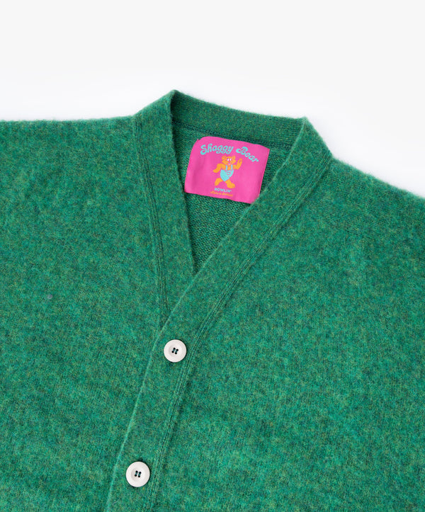 Howlin' Shaggy Bear Cardigan-Greendream - Green