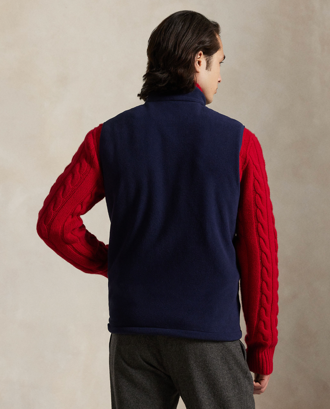 Polo Ralph Lauren Brushed Fleece Mockneck Vest - Navy