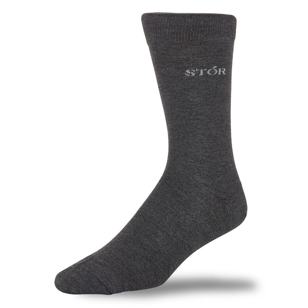 Bamboo Plain Crew Sock - Mid Grey