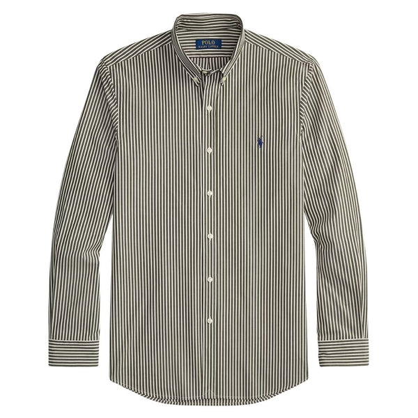 Polo Ralph Lauren Slim Fit Striped Stretch Poplin Shirt - Green