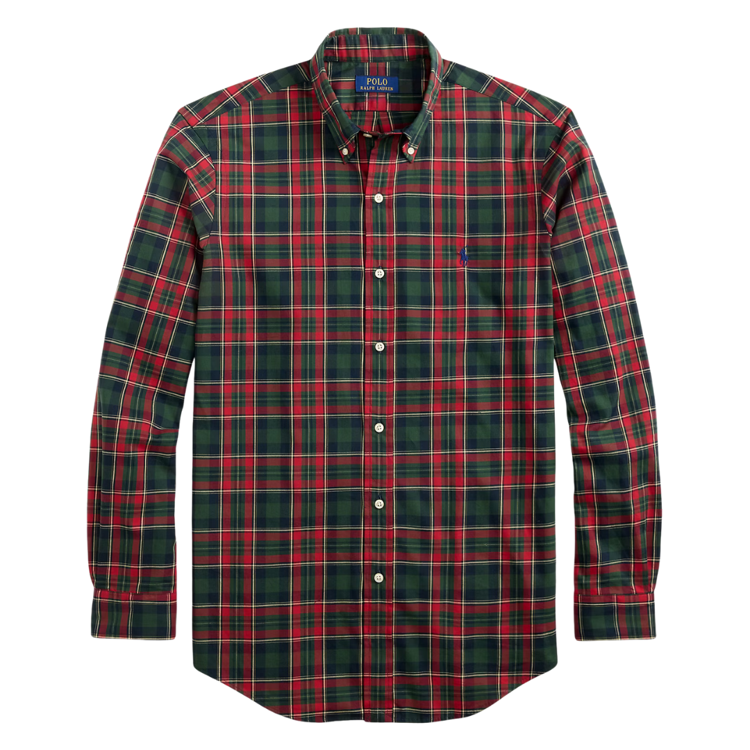 Polo Ralph Lauren Custom Fit Plaid Twill Shirt - Red/Green