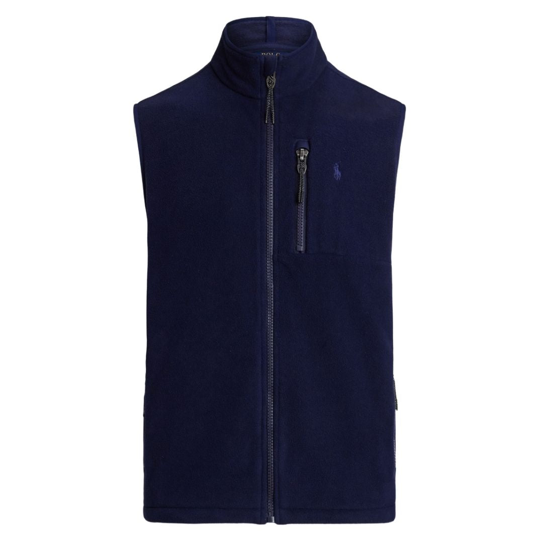 Polo Ralph Lauren Brushed Fleece Mockneck Vest - Navy
