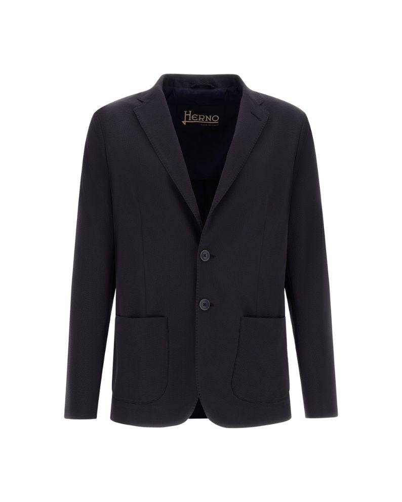 Herno Seersucker Blazer - Navy