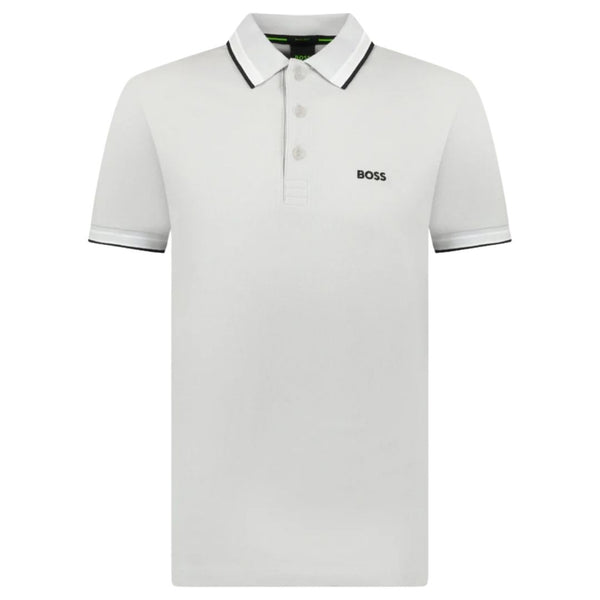 Boss Paddy polo shirt in cotton piqué with logo undercollar  - Grey