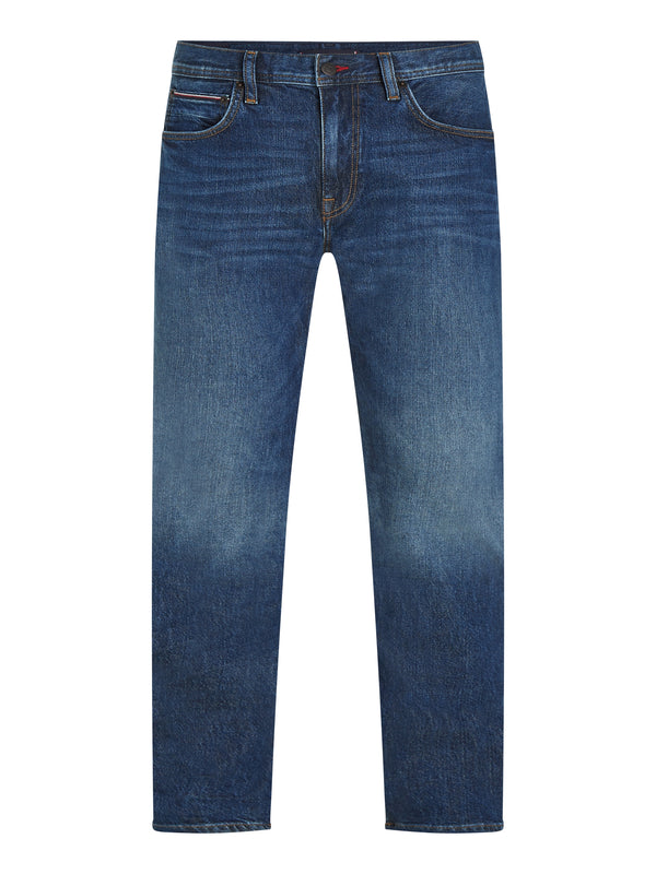 Tommy Hilfiger Denton Fitted Straight Whiskered Jeans - Blue