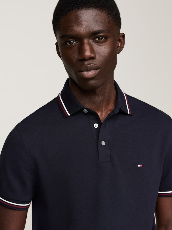 Tommy Hilfiger Slim Tipped Polo Shirt - Navy