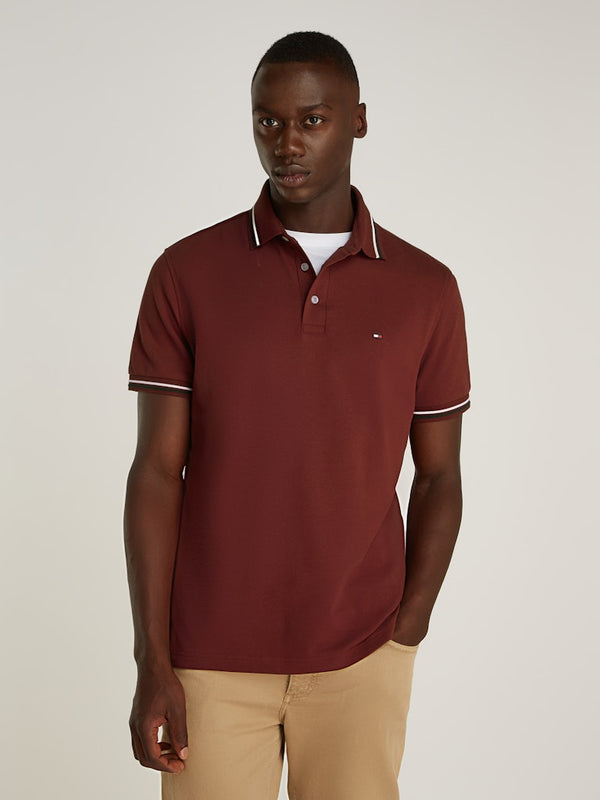 Tommy Hilfiger Slim Tipped Polo Shirt - Red