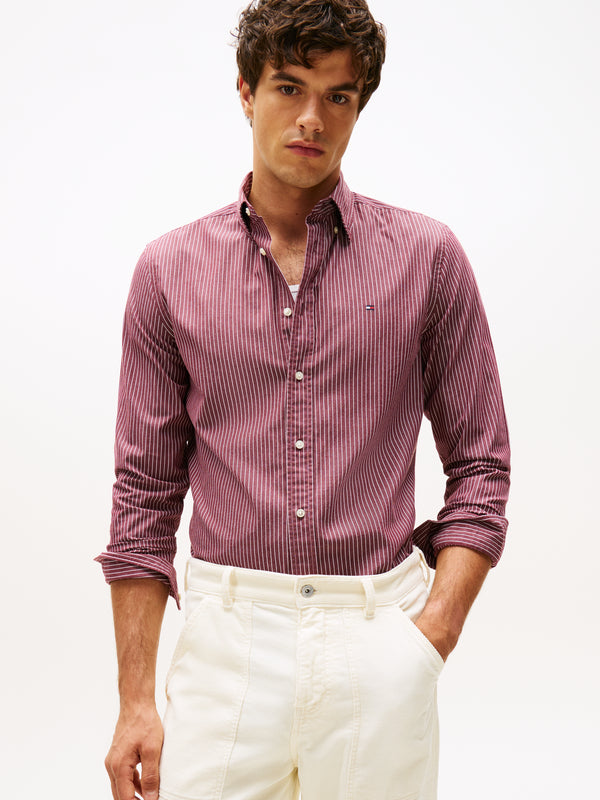 Tommy Hilfiger Core Hairline Poplin Shirt - Red