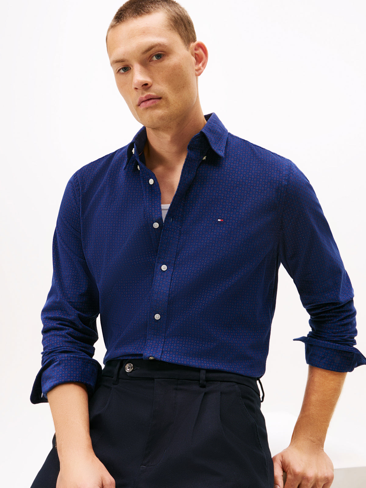 Tommy Hilfiger Corduroy Printed Shirt - Navy