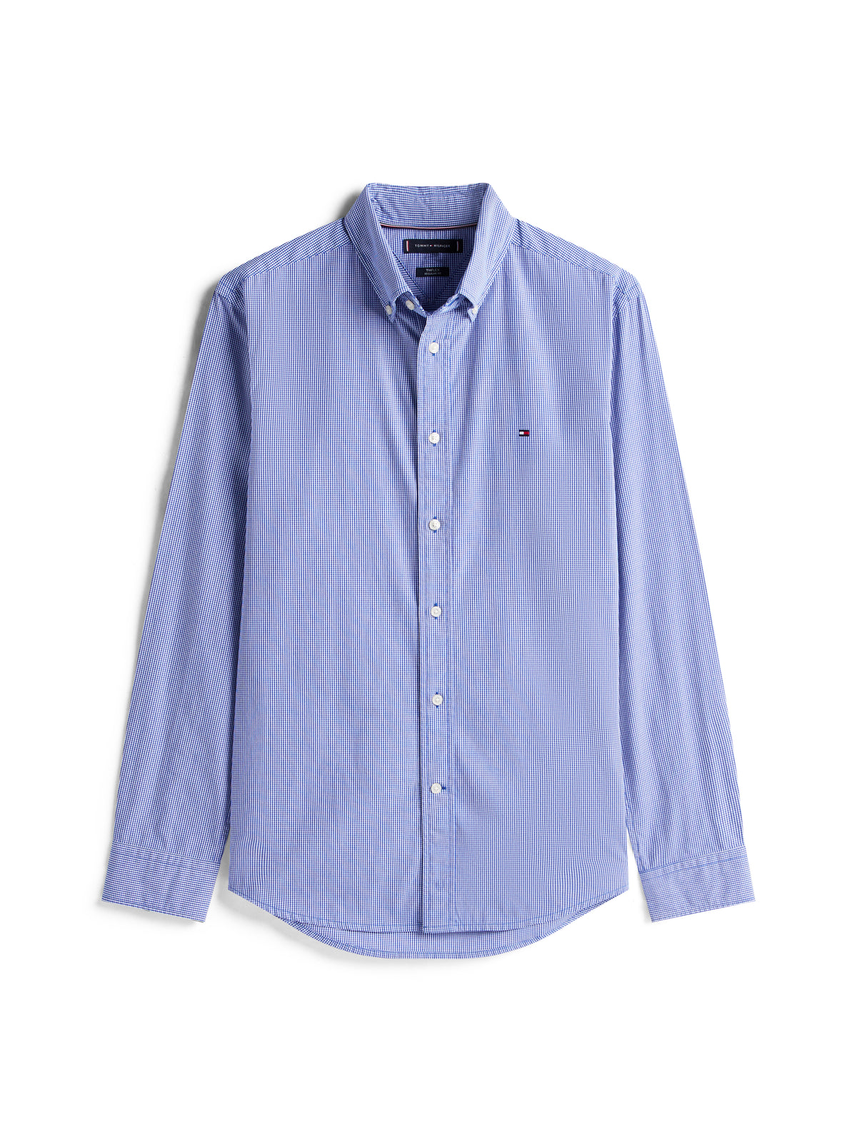 Tommy Hilfiger Flex Poplin Micro Gingham Check Shirt - Blue