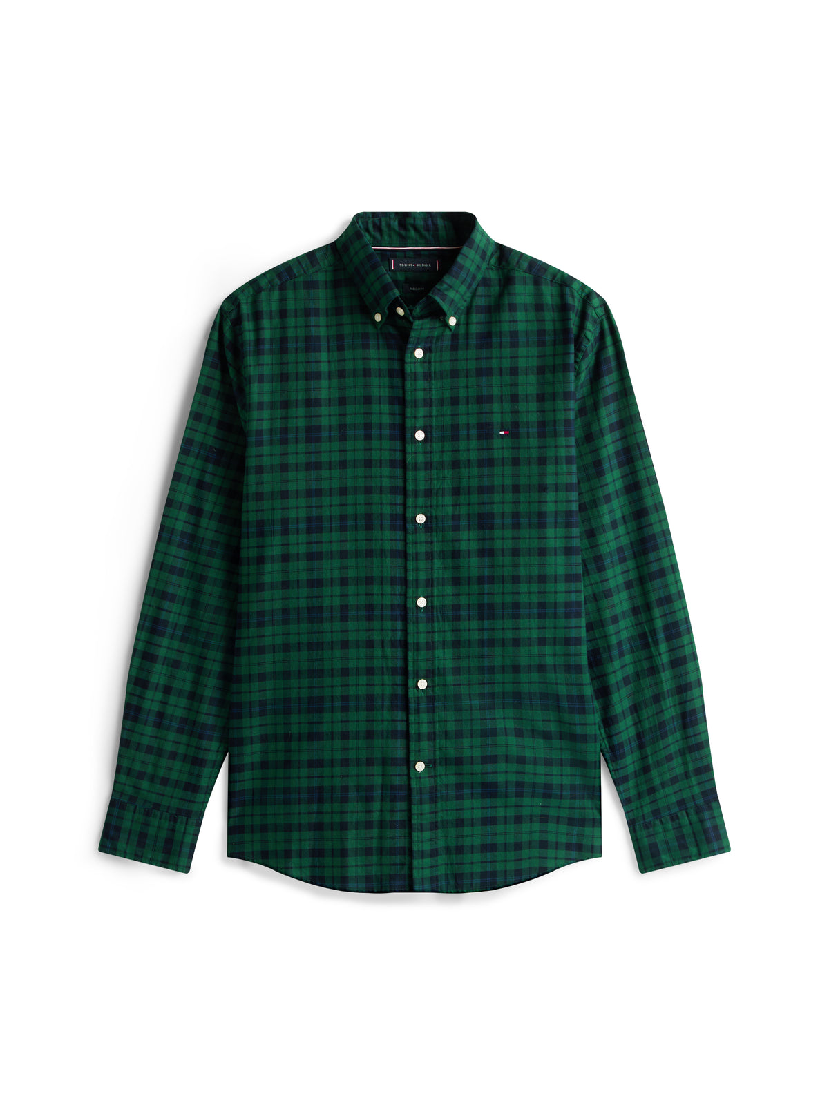 Tommy Hilfiger Mercerised Blackwatch Shirt - Green/Navy