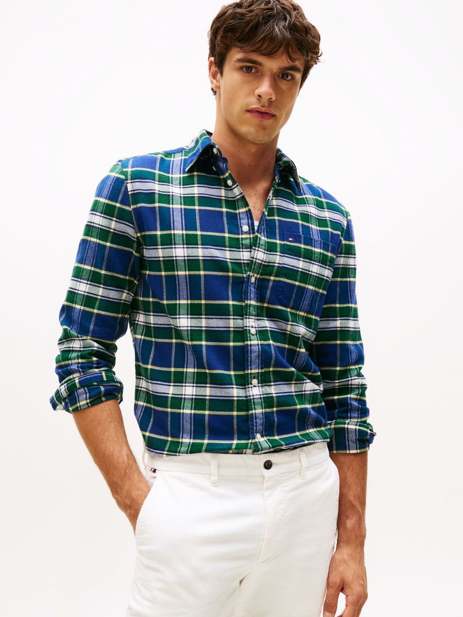 Tommy Hilfiger Hero Flannel Tartan Shirt – Green