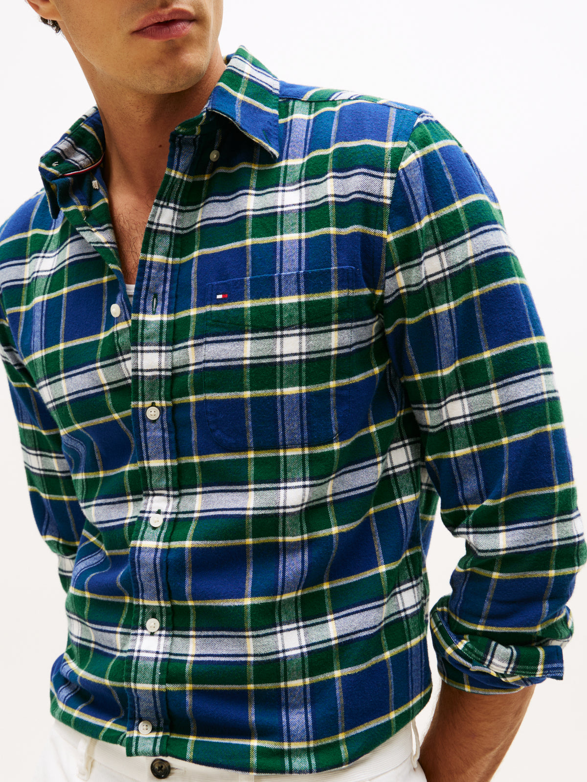 Tommy Hilfiger Hero Flannel Tartan Shirt - Green