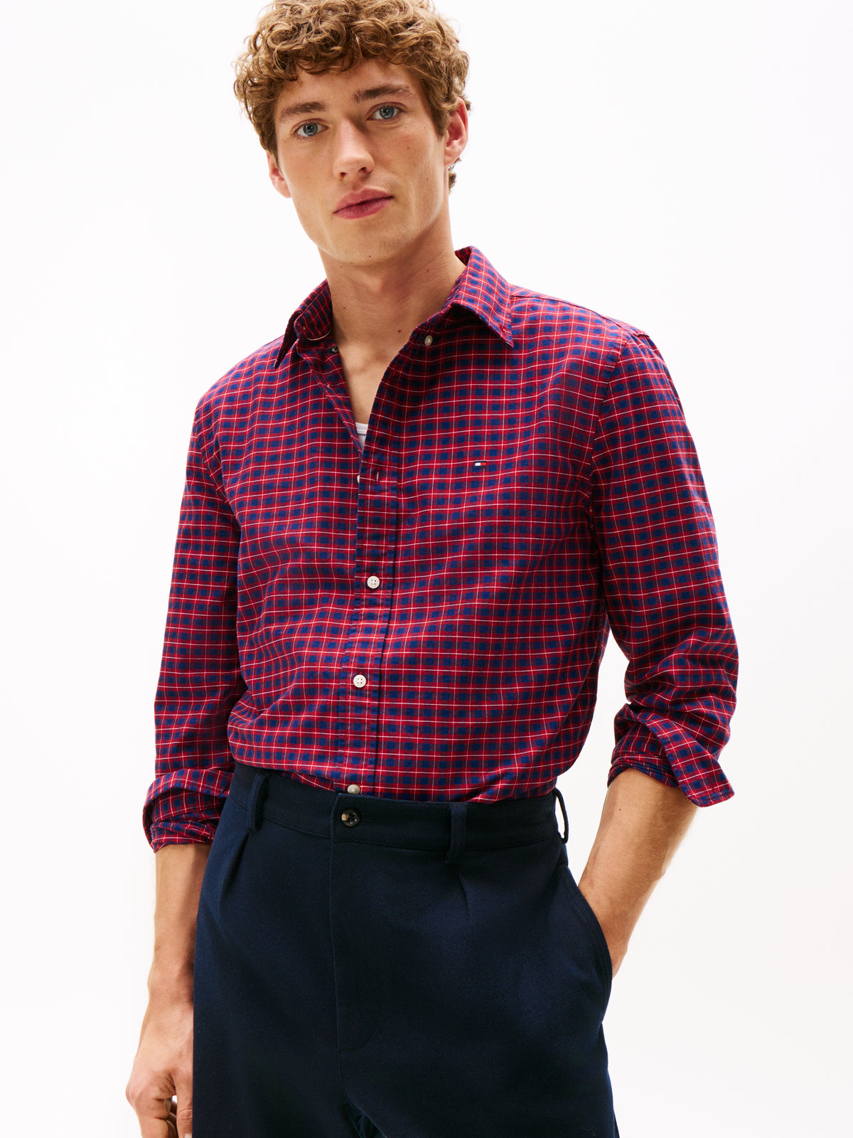 Tommy Hilfiger Heritage Oxf Seas Check Shirt - Red