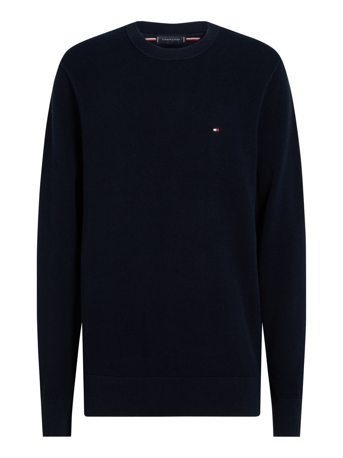 Tommy Hilfiger Textured Knit Crew Neck Jumper - Navy