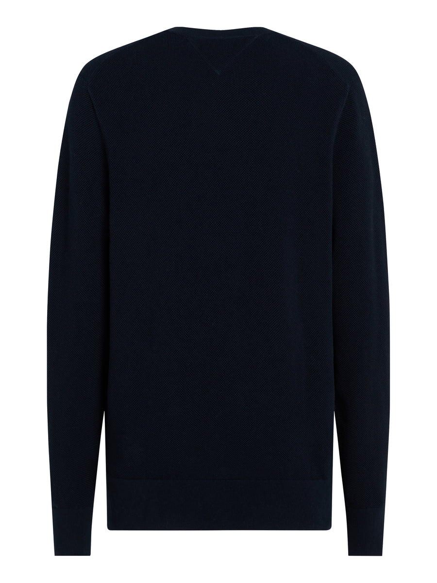 Tommy Hilfiger Textured Knit Crew-Neck Jumper – Navy
