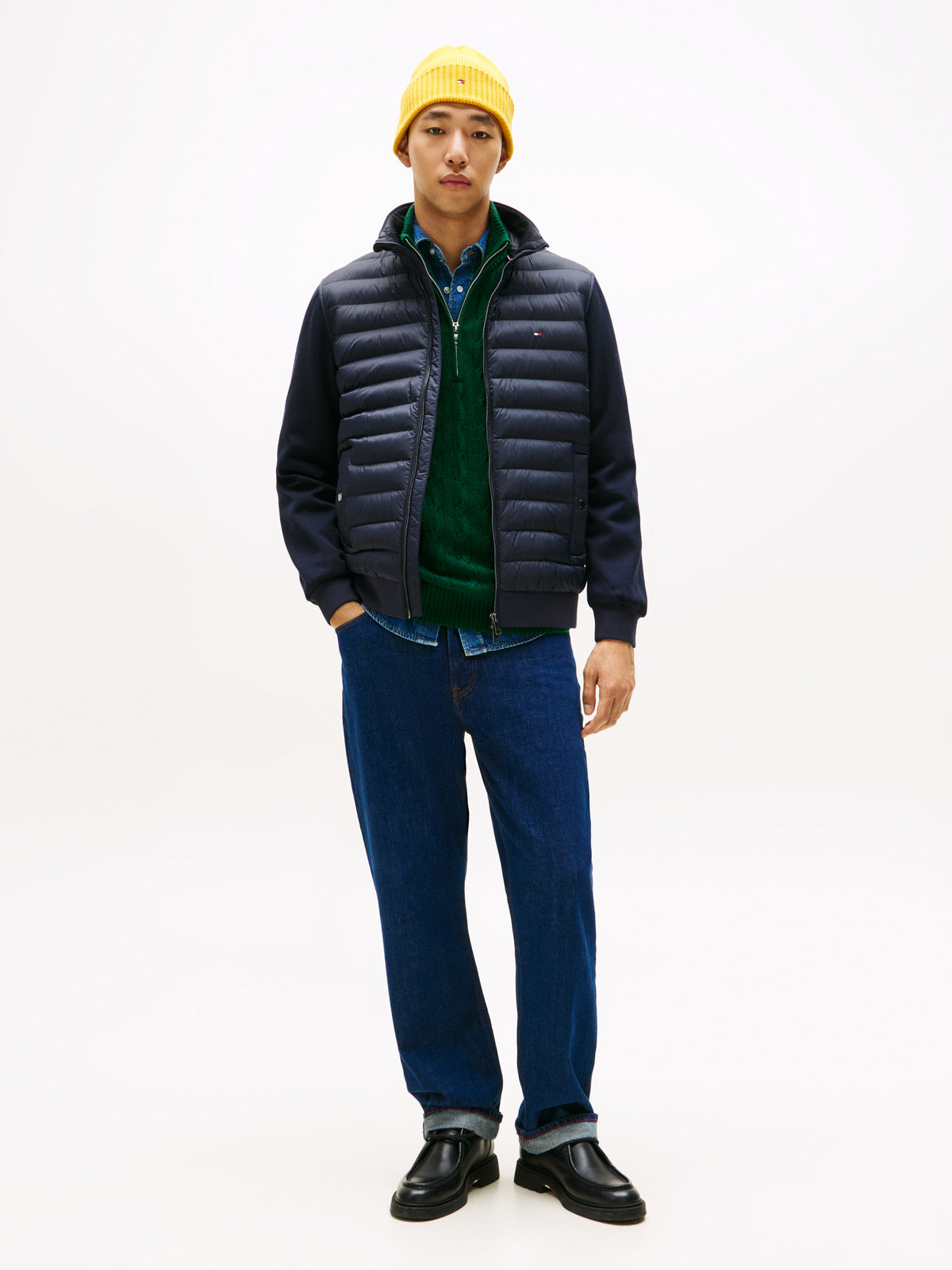 Tommy Hilfiger Mix Media Essential Zip Thru - Navy