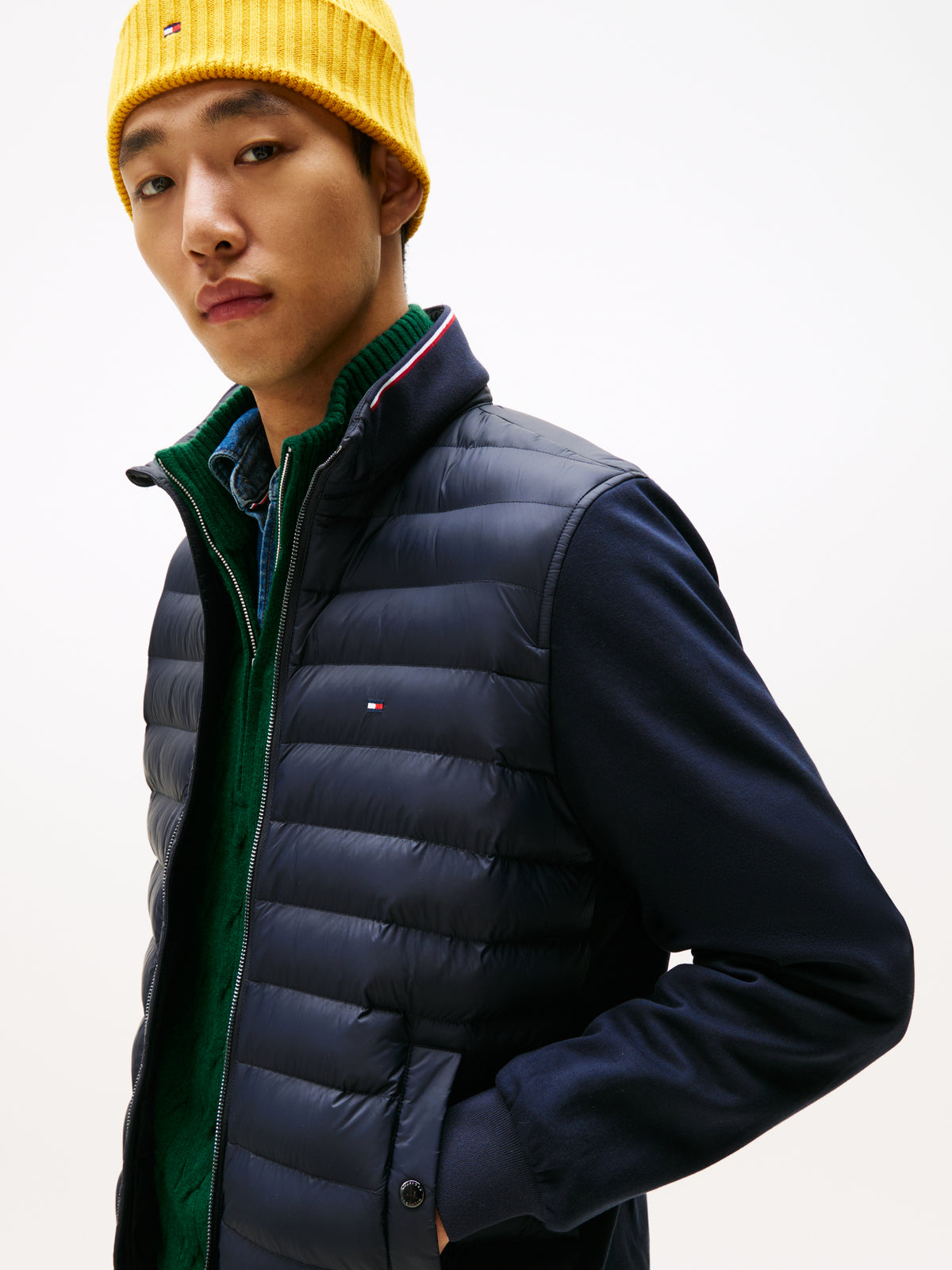 Tommy Hilfiger Mix Media Essential Zip Thru - Navy