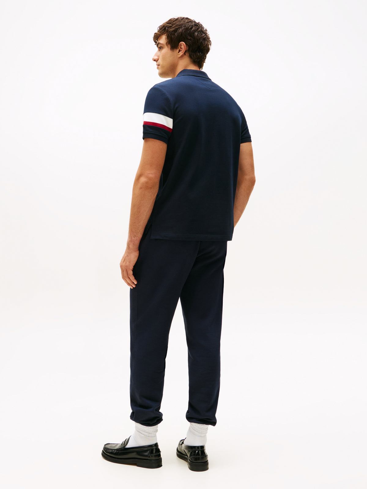 Tommy Hilfiger RWB Sleeve Tape Polo Shirt - Navy