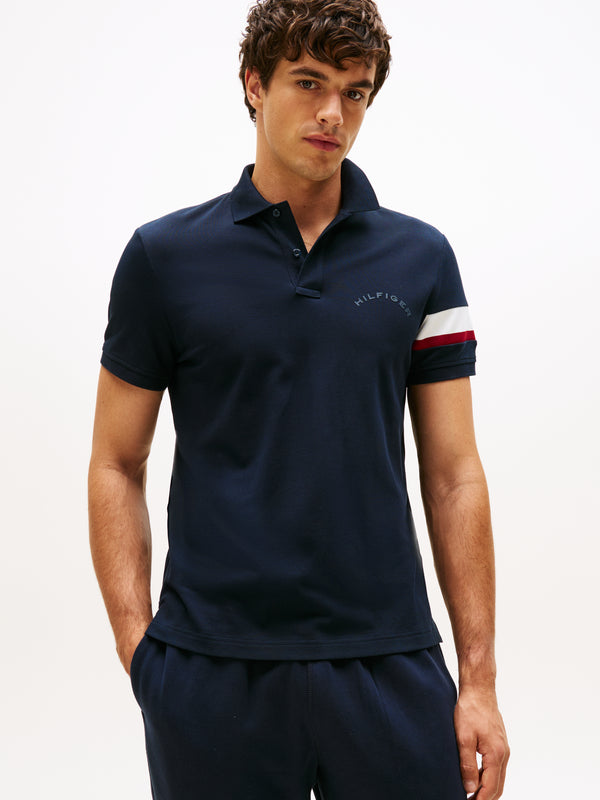 Tommy Hilfiger RWB Sleeve Tape Polo Shirt - Navy