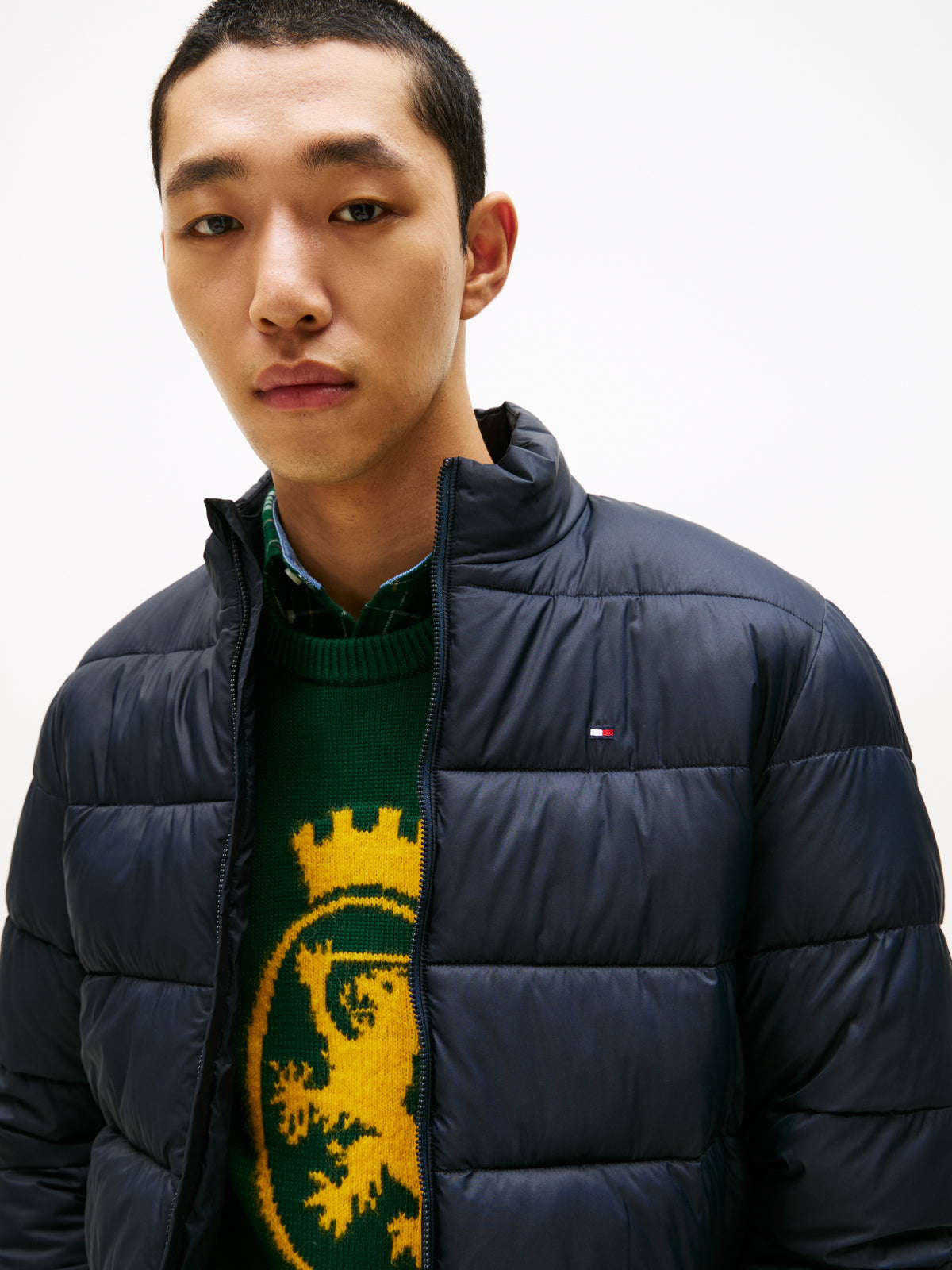 Tommy Hilfiger Mid Weight Stand Collar Quilted Jkt - Navy