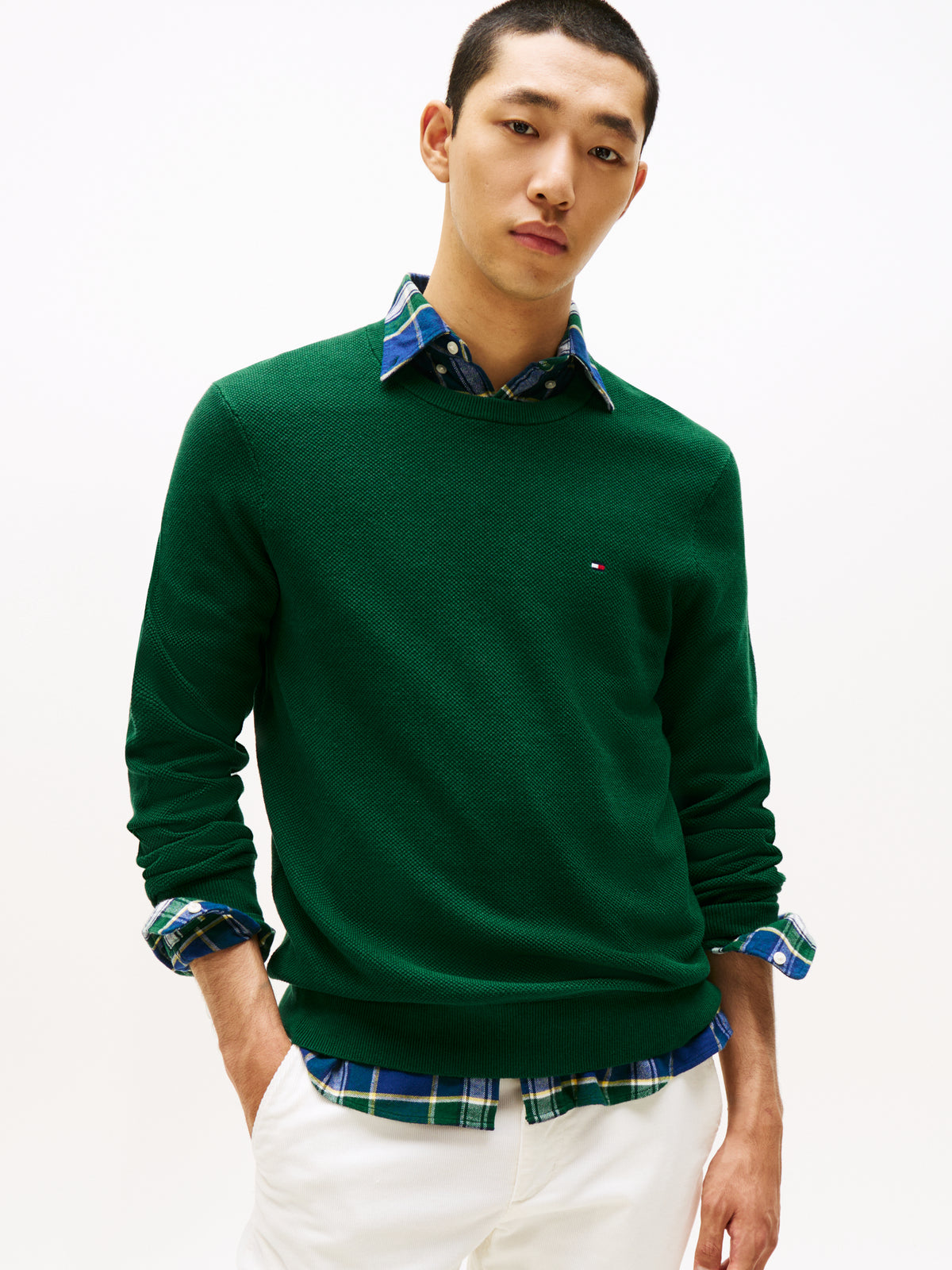 Tommy Hilfiger Essential Structure Crew Knit - Green