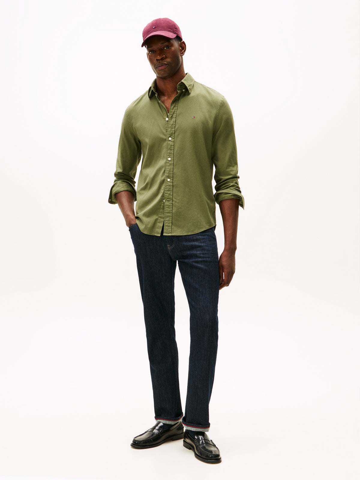 Tommy Hilfiger Flex Flannel Solid Shirt - Green