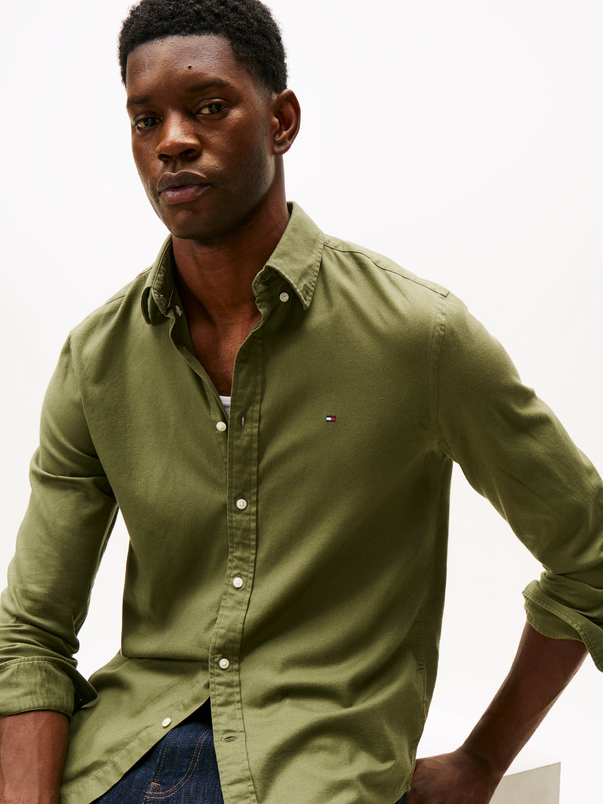 Tommy Hilfiger Flex Flannel Solid Shirt - Green