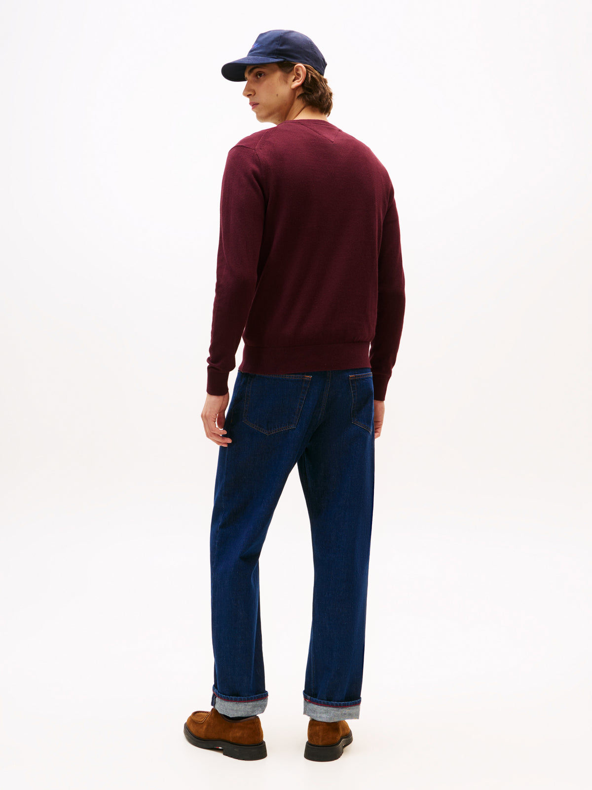 Tommy Hilfiger Crew Neck Knit with Cashmere - Burgundy