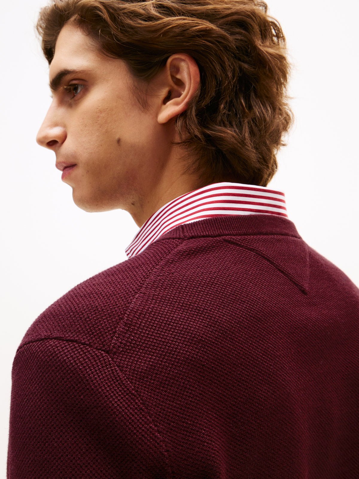 Tommy Hilfiger Essential Structure Crew Knit - Burgundy